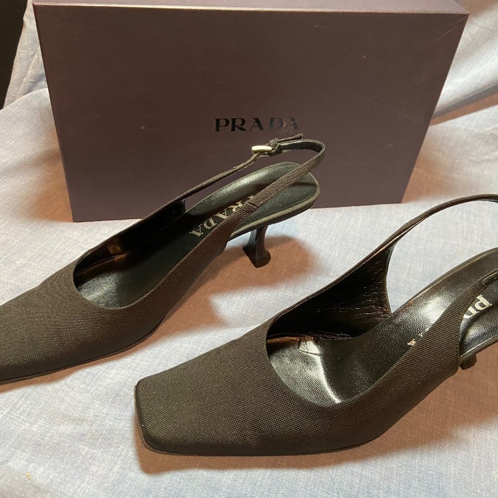 Prada Slingback Nylon Pumps